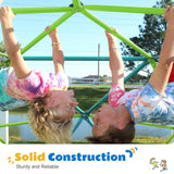 Zupapa Climbing Dome with Hammock, Supports up to 1000lbs Jungle Gym,10FT Dome Climber with Hammock for Kids 3 to 10 Outdoor Play Equipment Cayn+green