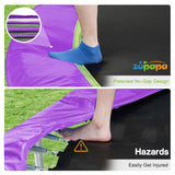 Zupapa 1500LBS Weight Capacity No-Gap Design 16 15 14 12FT Trampoline for Kids with Safety Enclosure Net Outdoor Backyards Trampolines with Non-Slip Ladder for Children Adults Family