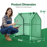 Quictent Mini Greenhouse, Portable Quick-Setup Small Tabletop Waterproof UV Protected PE Cover Shelter for Outdoors/Indoors W/ Raised Base for Garden Plant Seed Starting, 2 Packs, 36"x18"x33", Green