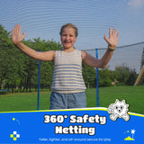 JUPA Trampoline 8FT 10FT 12FT 14FT, Outdoor Tramp with Enclosure Net, 410LBS Yard Trampoline for Kids - Recreational Anti-Rust Trampolin for Kids and Adults with Ladder