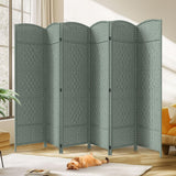 JOSTYLE Rattan Room Divider, 6-Panel Folding Privacy Screen 6ft. Extra Wide
