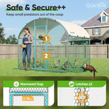 Quictent Essential Series 6.6x9x6.6ft Metal Chicken Coop Run with Climbing Ladder, Walk-in Outdoor Poultry Cage with PVC Coated Chicken Wire, Hen Duck Rabbit Farm House, Waterproof Anti-UV Cover