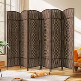 JOSTYLE Rattan Room Divider, 6-Panel Folding Privacy Screen 6ft. Extra Wide