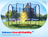 ORCC 7x10 FT Oval Outdoor Trampoline with Safety Net - Recreational Gymnastics Trampoline for Kids, 1200LBS Capacity, Heavy-Duty Galvanized Steel Frame Yard Trampolines