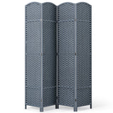 JOSTYLE Outdoor Privacy Screen 4-Panel Folding Room Divider Space Partition Gray-green