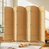 JOSTYLE Rattan Room Divider, 6-Panel Folding Privacy Screen 6ft. Extra Wide