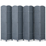 JOSTYLE Outdoor Privacy Screen 8-Panel Folding Room Divider Space Partition Gray-green
