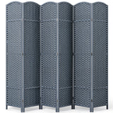 JOSTYLE Outdoor Privacy Screen 6-Panel Folding Room Divider Space Partition Gray-green