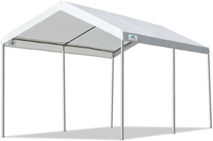 ADVANCE OUTDOOR 10x15 ft Carports Heavy Duty Car Canopy Garage Party Tent Boat Shelter, Adjustable Height from 9.5 ft to 11 ft, White