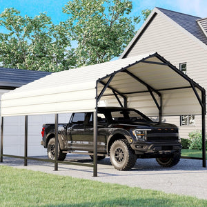 ADVANCE OUTDOOR Metal Roof Carport Kits 10x15 Heavy Duty Steel Car Canopy Hard Top Garage