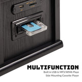 ORCC 10-in-1 Record Player, Nostalgic Turntable for Vinyl Record with Bluetooth, 2 Built-in Speakers, CD, Cassette, USB,Black