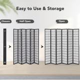 JOSTYLE Room Divider 6 Panel, 6ft Folding Privacy Screen for Room Separation, Shoji Screen Japanese Style Room Divider Wall, Black, 70.9" H x 104" W