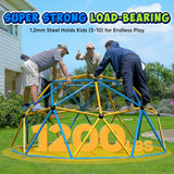 Zupapa 10FT Climbing Dome with Hammock, Supports up to 1200lbs Jungle Gym, Dome Climber for Kids 3 to 10, Yellow&Blue