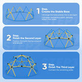 Zupapa 10FT Climbing Dome with Hammock, Supports up to 1200lbs Jungle Gym, Dome Climber for Kids 3 to 10, Yellow&Blue
