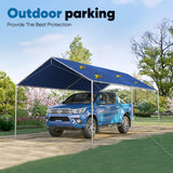 Quictent 10x20 ft Heavy Duty Car Canopy Galvanized Frame Carport Outdoor Shelter, Blue
