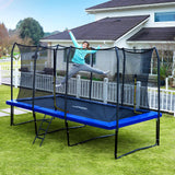 Zupapa 1800LBS Weight Capacity Rectangle Trampoline 10x17FT 9X15FT 8X14FT Outdoor Square Gymnastics Trampolines with Basketball Hoops for Kids Adults Long Large Big Rectangular Tumbling Trampolin