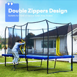 Zupapa 1800LBS Weight Capacity Rectangle Trampoline 10x17FT 9X15FT 8X14FT Outdoor Square Gymnastics Trampolines with Basketball Hoops for Kids Adults Long Large Big Rectangular Tumbling Trampolin