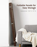 JOSTYLE Rattan Room Divider, 4-Panel Folding Privacy Screen 6ft. Extra Wide