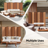 JOSTYLE 6 Panel Folding Privacy Screen 6ft Bamboo Freestanding Room Divider