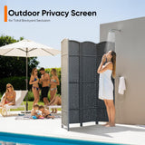 JOSTYLE Outdoor Privacy Screen 4-Panel Folding Room Divider Space Partition Gray-green