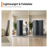 JOSTYLE Outdoor Privacy Screen 4-Panel Folding Room Divider Space Partition Gray-green