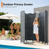 JOSTYLE Outdoor Privacy Screen 8-Panel Folding Room Divider Space Partition Gray-green