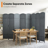 JOSTYLE Outdoor Privacy Screen 8-Panel Folding Room Divider Space Partition Gray-green