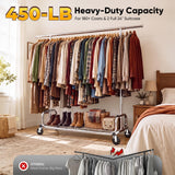 HOKEEPER Clothing Racks for Hanging Clothes Rack Heavy Duty Garment Rack, Portable Clothes Rack with Lockable Wheels, Adjustable Clothing Rack for Bedroom, Living Room