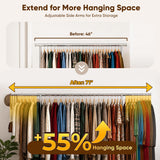 HOKEEPER Clothing Racks for Hanging Clothes Rack Heavy Duty Garment Rack, Portable Clothes Rack with Lockable Wheels, Adjustable Clothing Rack for Bedroom, Living Room