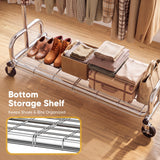 HOKEEPER Clothing Racks for Hanging Clothes Rack Heavy Duty Garment Rack, Portable Clothes Rack with Lockable Wheels, Adjustable Clothing Rack for Bedroom, Living Room