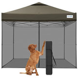Quictent 10x10 Pop Up Screened Canopy Tent with Netting | Instant Setup for 1 Person, Dark Taupe
