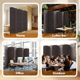 JOSTYLE Rattan Room Divider, 6-Panel Folding Privacy Screen 6ft. Extra Wide