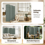 JOSTYLE Rattan Room Divider, 6-Panel Folding Privacy Screen 6ft. Extra Wide