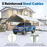 Quictent 10x20 ft Heavy Duty Car Canopy Galvanized Frame Carport Outdoor Shelter, Gray