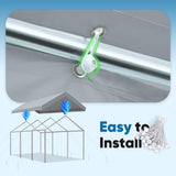 Quictent 10x20 ft Carport Replacement Tarp Canopy Top Cover with Valance and Bungee Balls, Gray