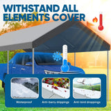 Quictent 10x20 ft Heavy Duty Carport Canopy Galvanized Car Tent with Reinforced Structure & Hanging Edge, Gray