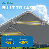 Quictent 10x20 ft Heavy Duty Carport Canopy Galvanized Car Tent with Reinforced Structure, Gray