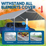 Quictent 10x20 ft Heavy Duty Carport Canopy Galvanized Car Tent with Reinforced Structure, Gray