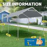 Quictent 10x20 ft Heavy Duty Carport Canopy Galvanized Car Tent with Reinforced Structure, Gray