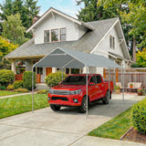 Quictent 10x20 ft Heavy Duty Carport Canopy Galvanized Car Tent with Reinforced Structure, Gray