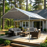 Quictent 10x20 ft Heavy Duty Carport Canopy Galvanized Car Tent with Reinforced Structure, Gray