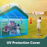 Quictent 10x20 ft Carport Replacement Tarp Canopy Top Cover with Valance and Bungee Balls, Green