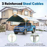 Quictent 10x15 ft Heavy Duty Car Canopy Galvanized Frame Carport Outdoor Shelter, Green