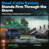 Quictent 10x20 ft Heavy Duty Car Canopy Galvanized Frame Carport Outdoor Shelter, Green