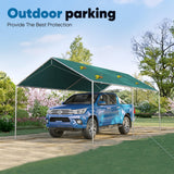 Quictent 10x20 ft Heavy Duty Car Canopy Galvanized Frame Carport Outdoor Shelter, Green