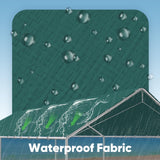 Quictent 10x20 ft Carport Replacement Tarp Canopy Top Cover with Bungee Balls, Green