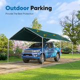 Quictent 10x20 ft Carport Replacement Tarp Canopy Top Cover with Bungee Balls, Green