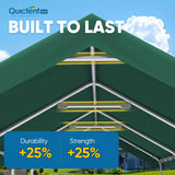 Quictent 10x20 ft Heavy Duty Carport Canopy Galvanized Car Tent with Reinforced Structure & Hanging Edge, Green