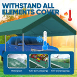 Quictent 10x20 ft Heavy Duty Carport Canopy Galvanized Car Tent with Reinforced Structure & Hanging Edge, Green