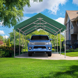 Quictent 10x20 ft Heavy Duty Carport Canopy Galvanized Car Tent with Reinforced Structure & Hanging Edge, Green